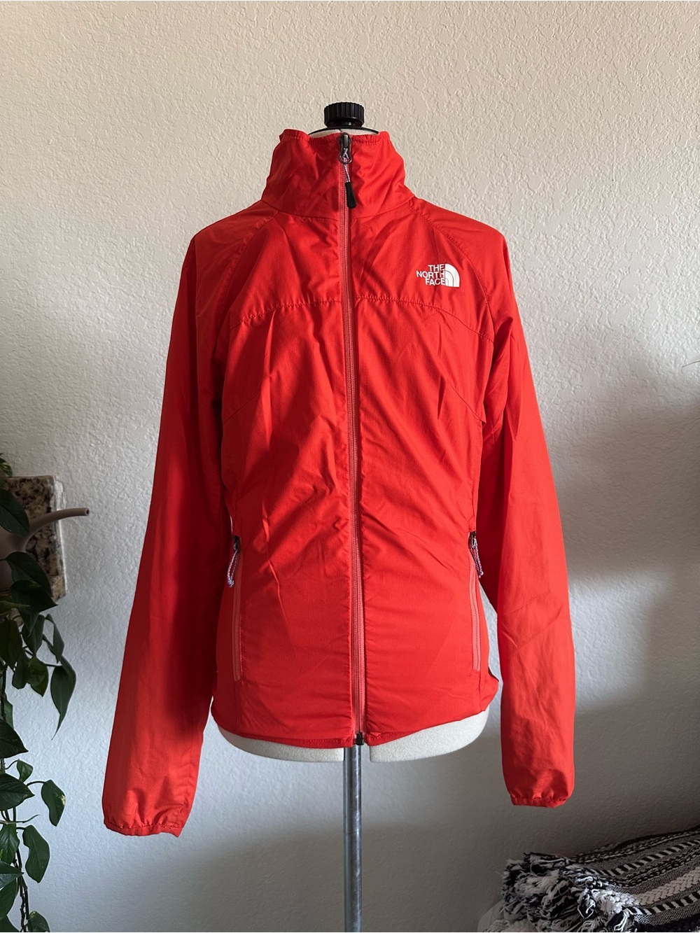 The North Face Women's Bright Orange Windbreaker Jacket - Soft Lining